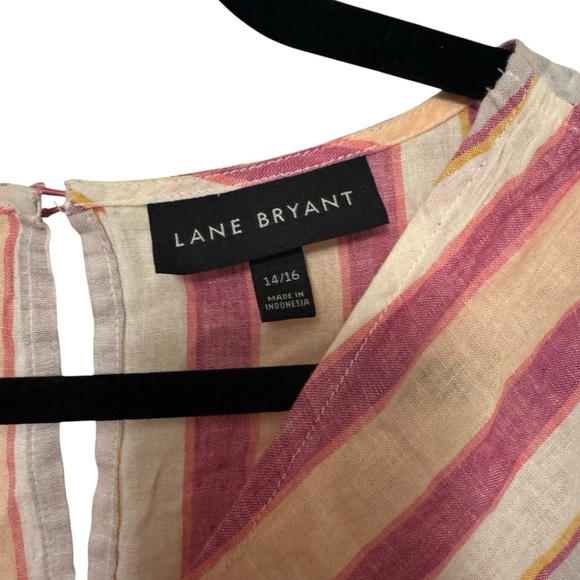 Lane Bryant Striped Sleeveless Peplum Blouse – Size 14/16 - Picture 2 of 3